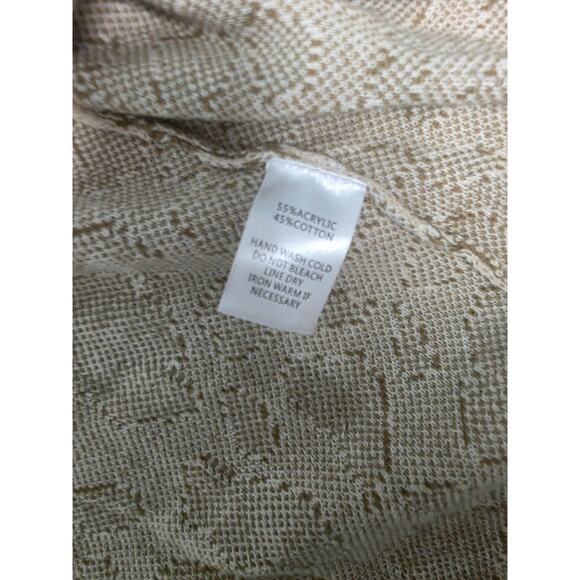 Leopard Print Cardigan Large Creme Long Teacher GorpCore Fall Cozy Animal Layer - Picture 4 of 7